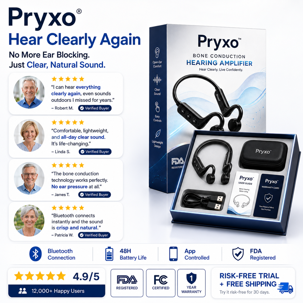💖💥Limited-time offer! 🔥Pryxo™ Bone Conduction Hearing Aids — Hear the sounds you should hear!